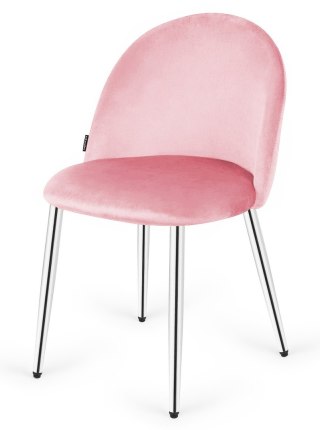 Lugano Krzesło tapicerowane GLORIA PINK VELVET SILVER