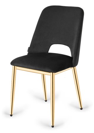 Lugano Krzesło tapicerowane GOTI BLACK VELVET GOLD