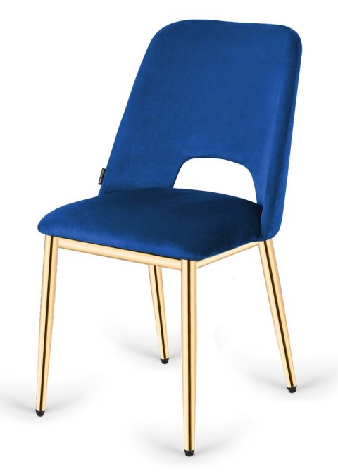 Lugano Krzesło tapicerowane GOTI BLUE VELVET GOLD