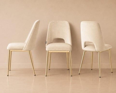 Lugano Krzesło tapicerowane GOTI CREAM VELVET GOLD