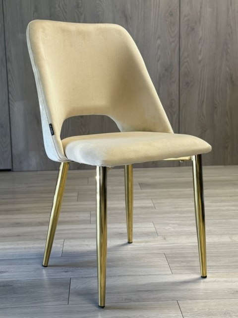 Lugano Krzesło tapicerowane GOTI CREAM VELVET GOLD