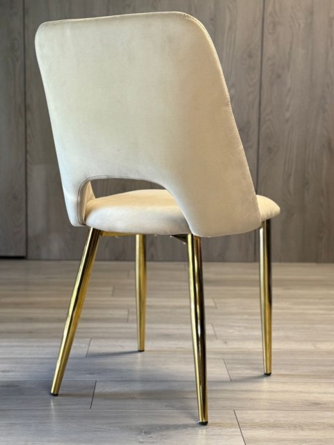 Lugano Krzesło tapicerowane GOTI CREAM VELVET GOLD