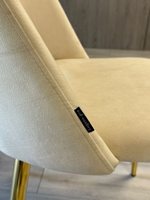 Lugano Krzesło tapicerowane GOTI CREAM VELVET GOLD