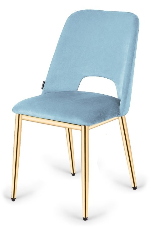 Lugano Krzesło tapicerowane GOTI LIGHT BLUE VELVET GOLD