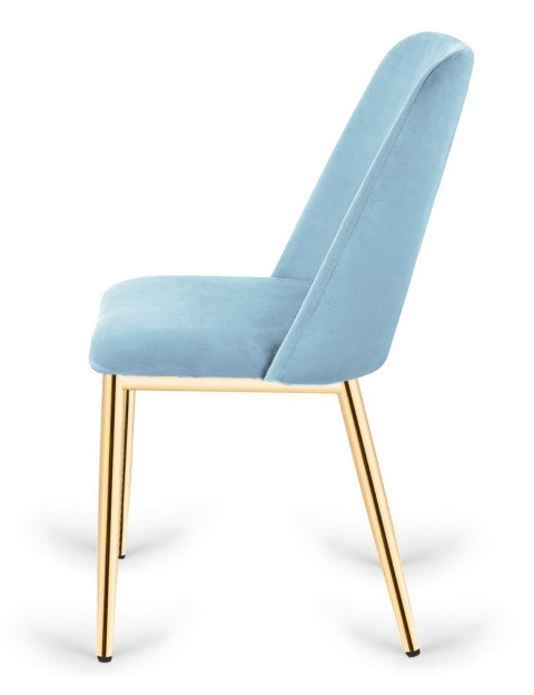 Lugano Krzesło tapicerowane GOTI LIGHT BLUE VELVET GOLD