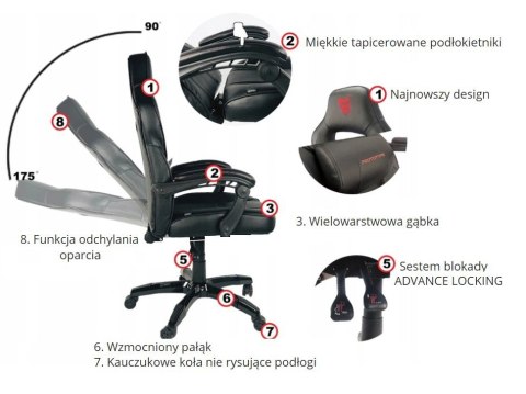 Prototype Fotel obrotowy do biurka TITAN GREEN ALCANTARA BASIC