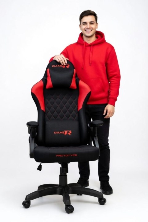 Prototype Fotel obrotowy gamingowy DESMO XL RED FABRIC