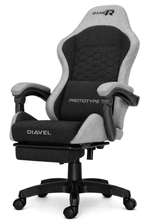 Prototype Fotel obrotowy gamingowy DIAVEL PRO FABRIC FULL GREY XL