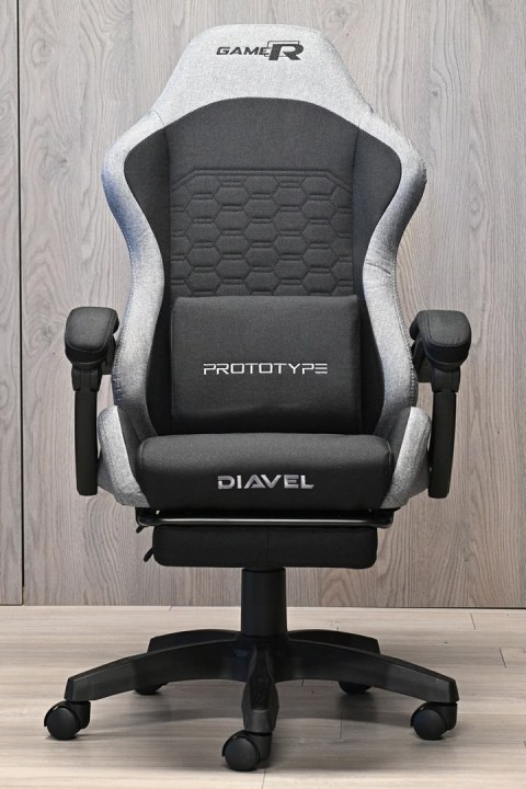 Prototype Fotel obrotowy gamingowy DIAVEL PRO FABRIC FULL GREY XL