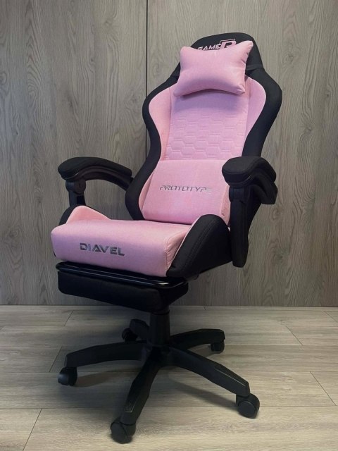Prototype Fotel obrotowy gamingowy DIAVEL PRO FABRIC PINK XL