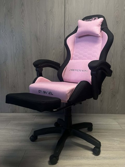 Prototype Fotel obrotowy gamingowy DIAVEL PRO FABRIC PINK XL
