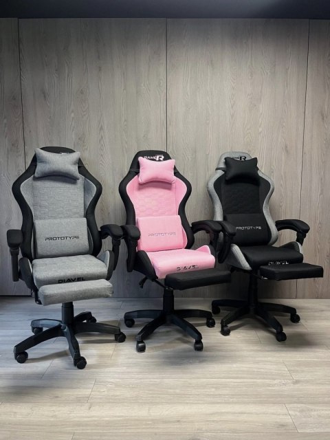 Prototype Fotel obrotowy gamingowy DIAVEL PRO FABRIC PINK XL
