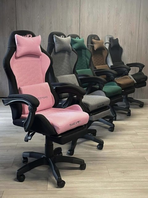 Prototype Fotel obrotowy gamingowy DIAVEL PRO FABRIC PINK XL