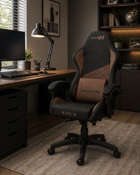Prototype Fotel obrotowy gamingowy EVO FABRIC BROWN XL
