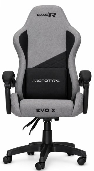 Prototype Fotel obrotowy gamingowy EVO FABRIC FULL GREY BLACK XL