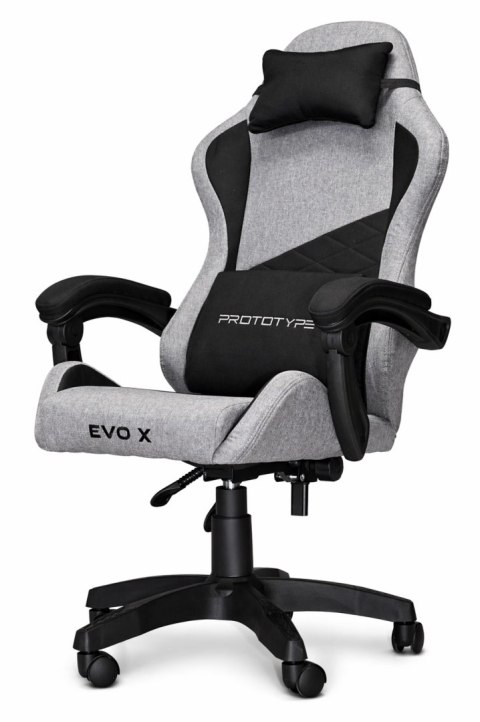 Prototype Fotel obrotowy gamingowy EVO FABRIC FULL GREY BLACK XL