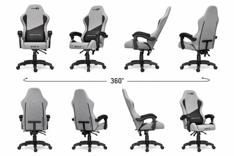 Prototype Fotel obrotowy gamingowy EVO FABRIC FULL GREY BLACK XL