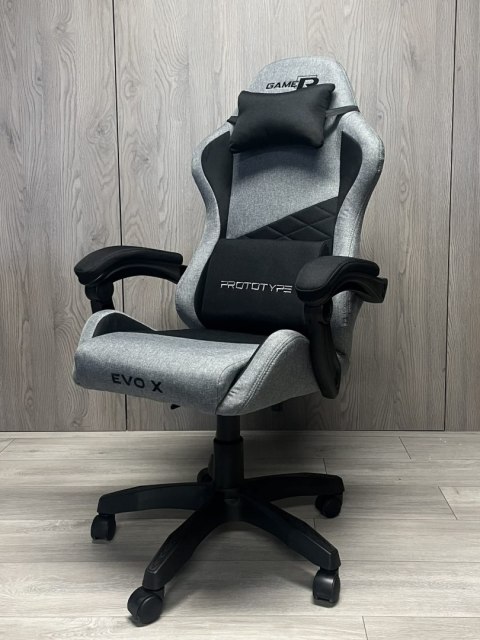 Prototype Fotel obrotowy gamingowy EVO FABRIC FULL GREY BLACK XL