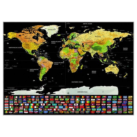 Mapa Świata Zdrapywanka Plakat Do Drapania Dla Podróżnika 82 x 59 cm LEAN
