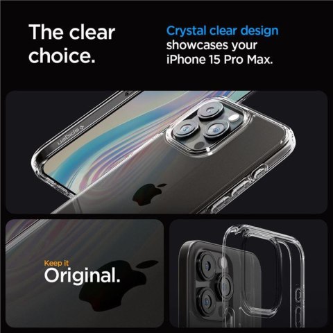 Etui pokrowiec na iPhone 15 Pro Max Crystal Hybrid - przezroczysty