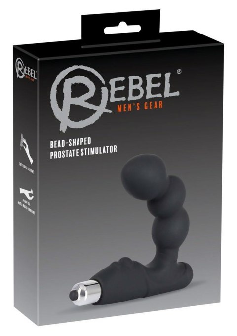 Masażer prostaty Rebel z wibracją czarny 14 cm