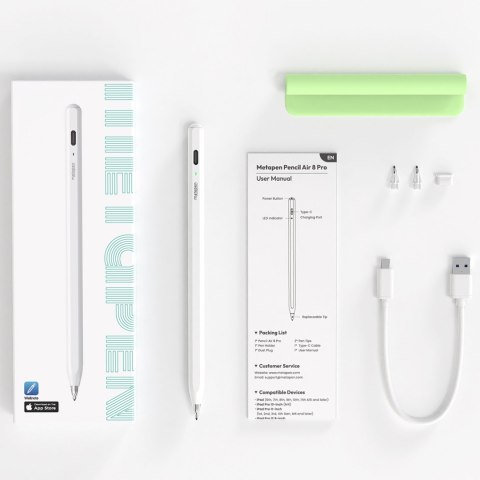 Rysik do iPada USB-C Pencil Air8 Pro - biały
