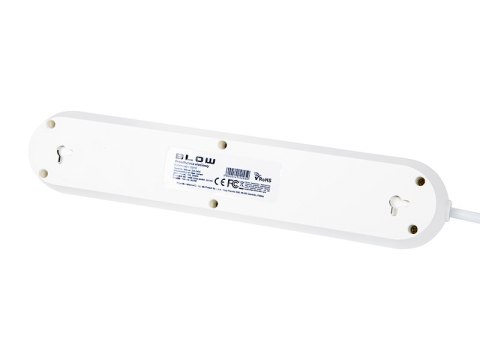 98-223# Przedłużacz sieciowy ps-420 4-gniazda 3xusb 2m biały 3x1mm Blow