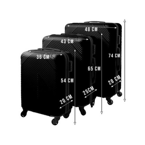Zestaw walizek 3w1- czarne Trizand 26661 TRIZAND