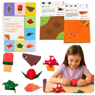Kolorowy Zeszyt z Origami Dla Dzieci Zwierzęta Poziomy Trudności 30 Arkuszy LEAN
