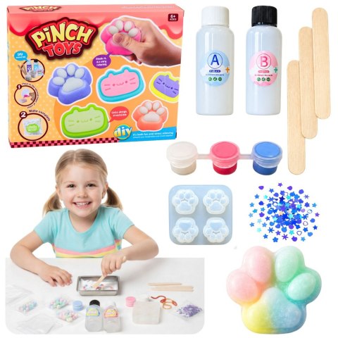 Zestaw Kreatywny DIY Do Tworzenia Gniotków Gniotek Kocia Łapka 44 el. LEAN TOYS
