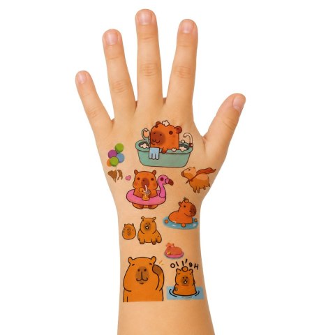 Zestaw Tatuaże Tymczasowe Zmywalne Dla Dzieci Kapibara 95 Tatuaży LEAN TOYS