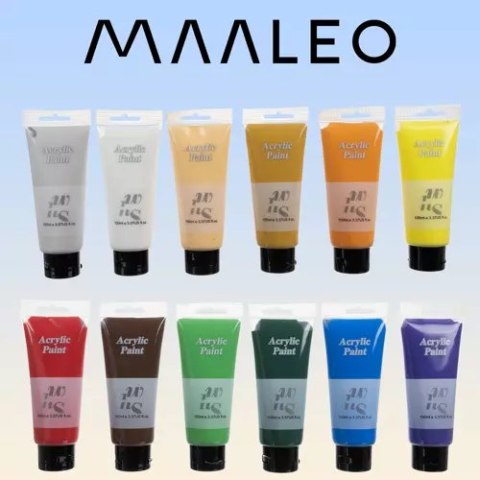 Farby akrylowe 12szt. 100ml Maaleo 20424 MAALEO