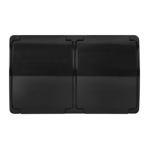 Gniazdo podwójne 2x2P+Z AQUATIC, IP44, czarne Orno