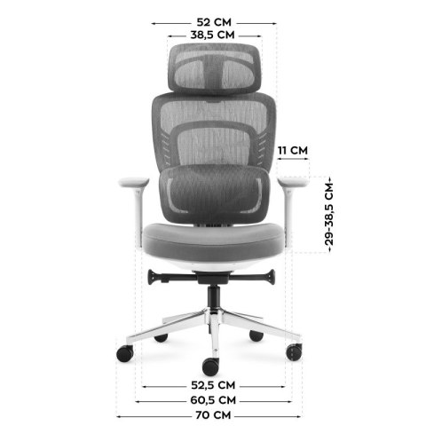 Fotel biurowy z masażem Visioner 6.1 Grey