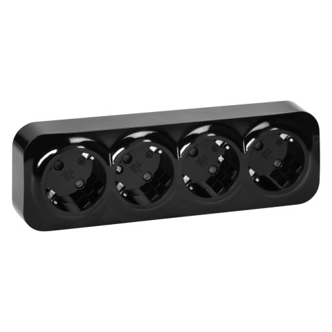 Gniazdo poczwórne ToDo 2P+Z Schuko IP20, 16A, 230V AC, czarny Orno