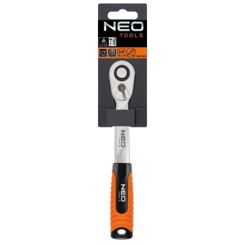 Grzechotka 1/4", 145 mm NEO TOOLS