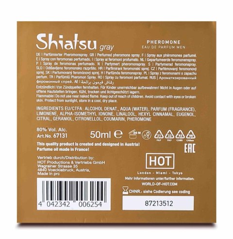Perfumy feromonowe Shiatsu męskie szare Hot 50 ml