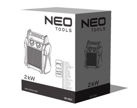 Nagrzewnica elektryczna ceramiczna PTC, 2kW nowy model NEO TOOLS
