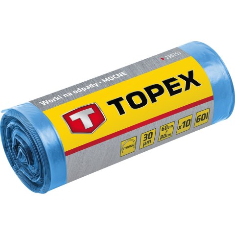 Worki na odpady 240 L, niebieskie, 45 mic TOPEX