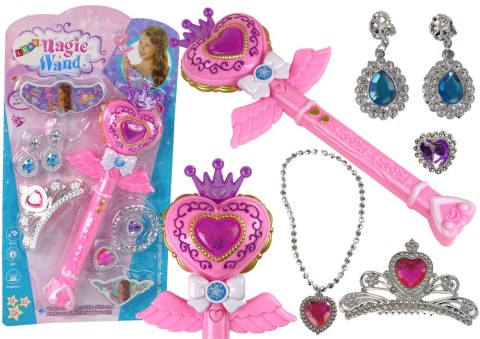 Interaktywna Magiczna Różdżka Projektor Różowa Akcesoria Wróżka LEAN TOYS