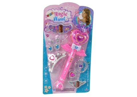 Interaktywna Magiczna Różdżka Projektor Różowa Akcesoria Wróżka LEAN TOYS