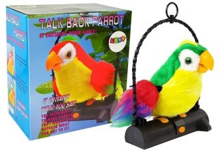 Papuga Pleciuga Ptaszek Powtarza Słowa Zielona LEAN TOYS