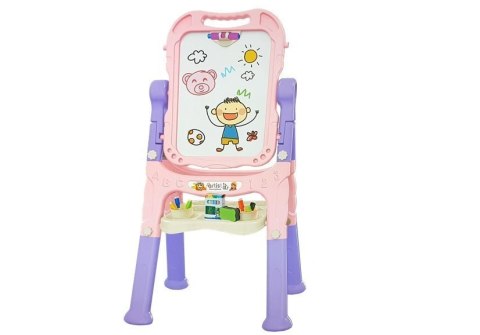 Tablica Magnetyczna Kredowa 2w1 Różowo-Fioletowa Akcesoria LEAN TOYS