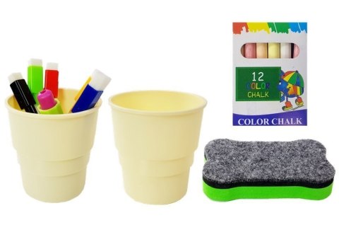 Tablica Magnetyczna Kredowa 2w1 Różowo-Fioletowa Akcesoria LEAN TOYS