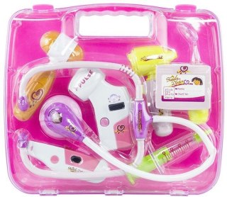 Zestaw Lekarski W Walizce Różowy Stetoskop Lekarz LEAN TOYS