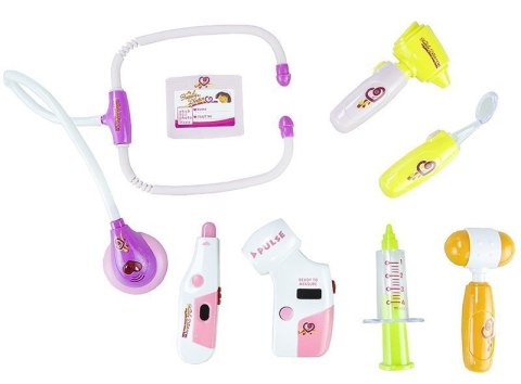 Zestaw Lekarski W Walizce Różowy Stetoskop Lekarz LEAN TOYS