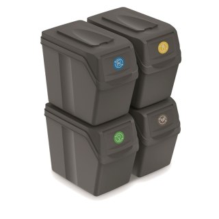 Zestaw koszy do segregacji Sortibox 4x20L szare ISWB20S4 Prosperplast