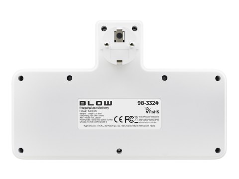 98-332# Rozgałęźnik ps-380 3-gniazda+2xusb+2xusb-c z lampką pir biały Blow