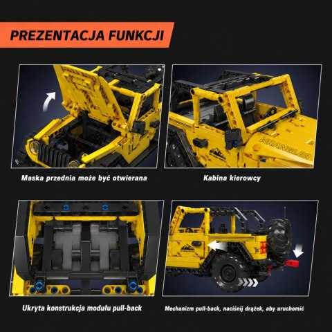 Klocki Konstrukcyjne Auto Samochód Terenowy Wrangler Żółty 746 el. LEAN TOYS