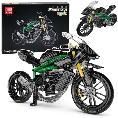 Klocki Konstrukcyjne Motocykl Wyścigowy Sportowy Czarny 656 el. LEAN TOYS